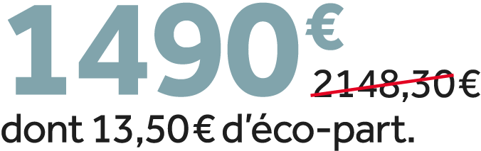 1490 €￼ dont 13,50 € d’ co part.